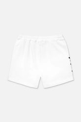 RTA Clyde White Collegiate Shorts at Gravity NYC